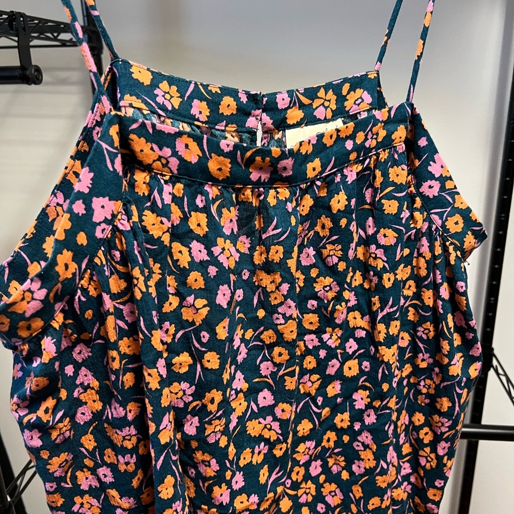 Floral spaghetti strap / camisole in multiple colors of blue, pink and orange